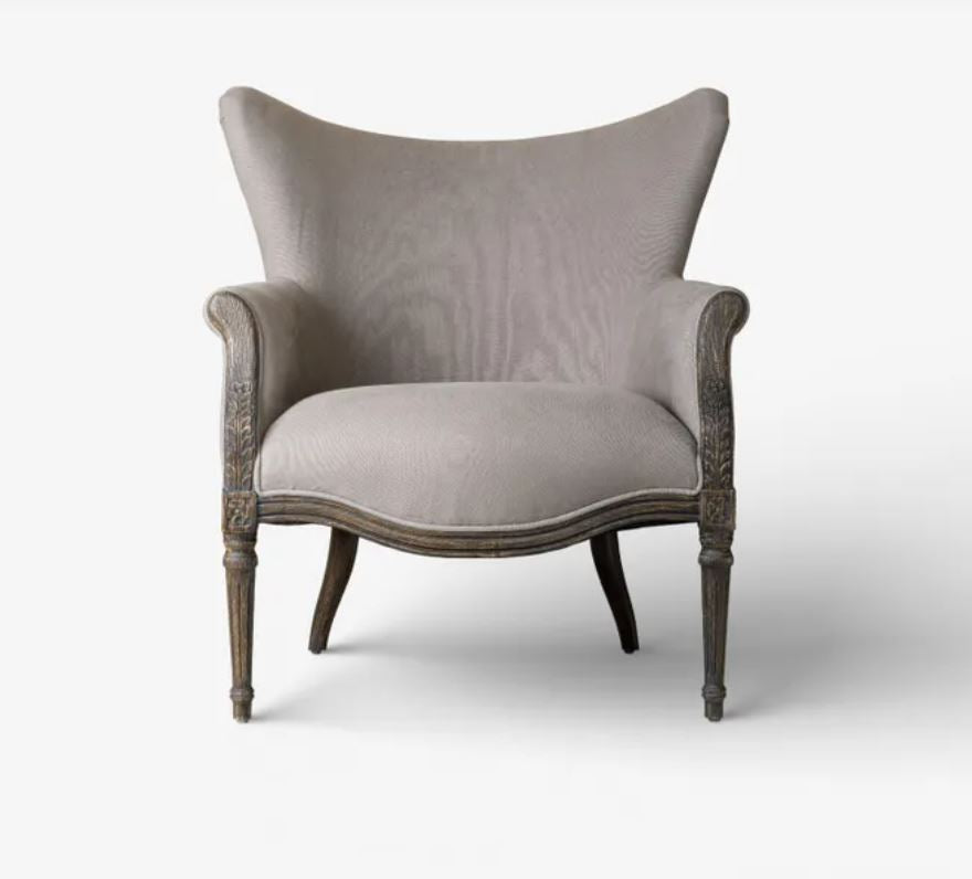 Grace Linen & Oak Armchair - Online Exclusive