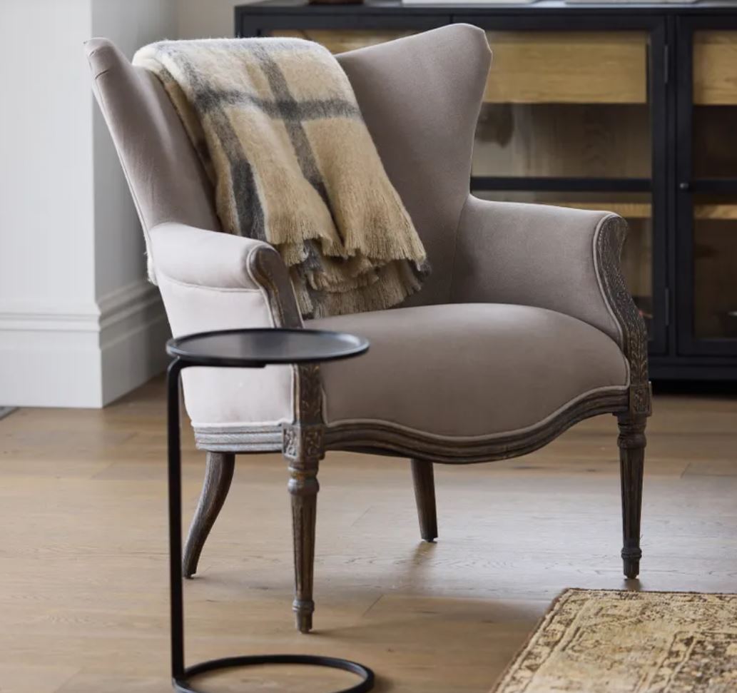 Grace Linen & Oak Armchair - Online Exclusive