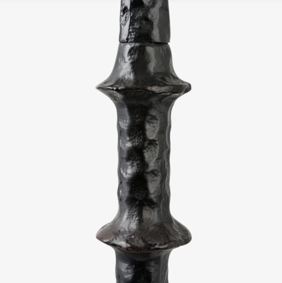 Black Iron Hammered Floor Lamp Base