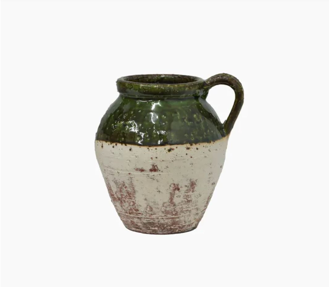 Romano Terracotta Green Glazed Jug - Small