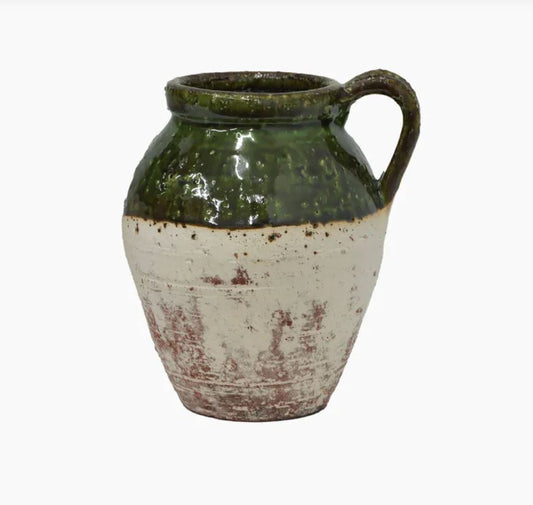 Romano Terracotta Green Glazed Jug - Large