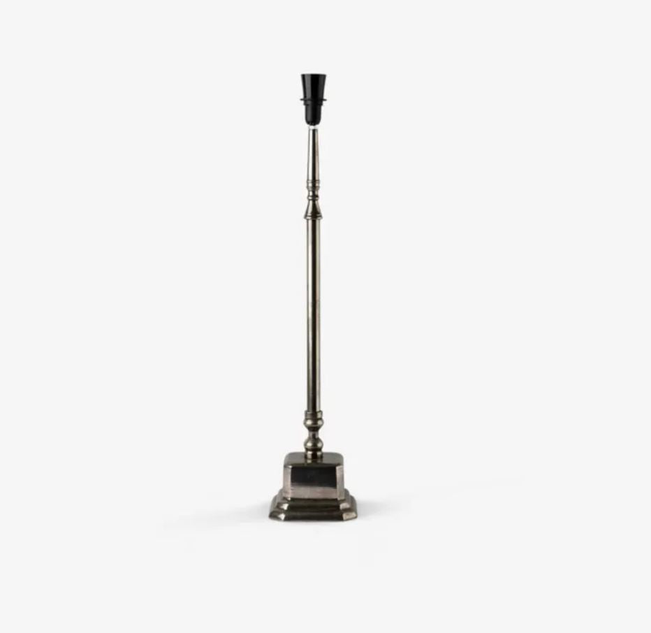 Ella Antique Silver Square Small Lamp Base - Arriving June