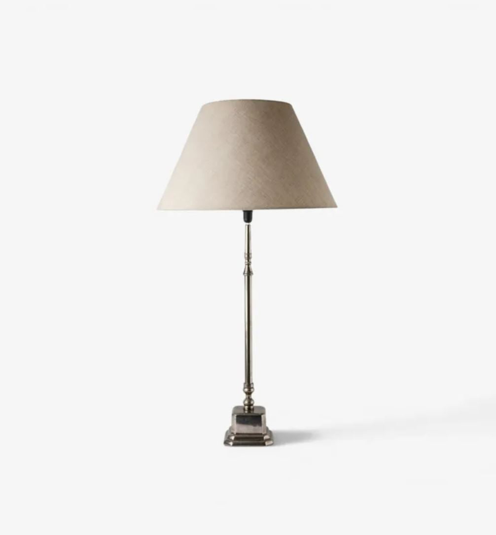 Ella Antique Silver Square Small Lamp Base - Arriving June