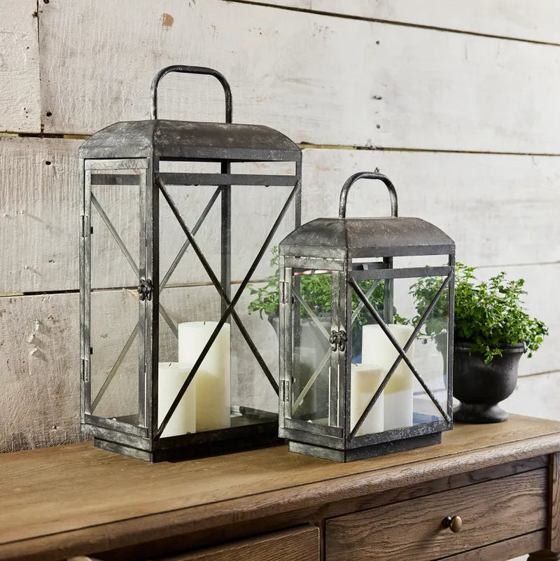 The Jardin Lantern in Aged Grey features a burnished silver finish, blending timeless elegance with a subtle modern touch. Perfect for brightening your indoor or sheltered outdoor areas, this classic piece is part of French Country’s exquisite lantern collection.

Dimensions: 44.5cm L x 34cm W x 61cm H