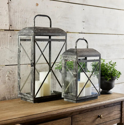 The Jardin Lantern in Aged Grey features a burnished silver finish, blending timeless elegance with a subtle modern touch. Perfect for brightening your indoor or sheltered outdoor areas, this classic piece is part of French Country’s exquisite lantern collection.

Dimensions: 44.5cm L x 34cm W x 61cm H