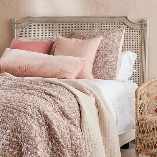 Marlow King Distressed Rattan Bed Head - In Stock & Ready To Ship