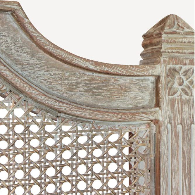 Marlow King Distressed Rattan Bed Head - In Stock & Ready To Ship