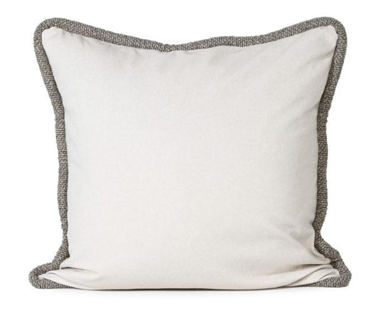 Mohair Cushion with Textured Trim - 60cm x 60cm