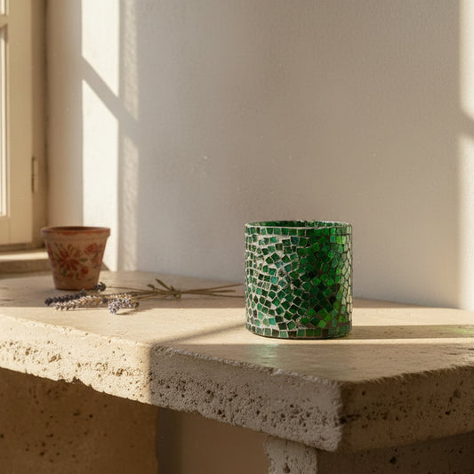 Mosaic Green Votive 
