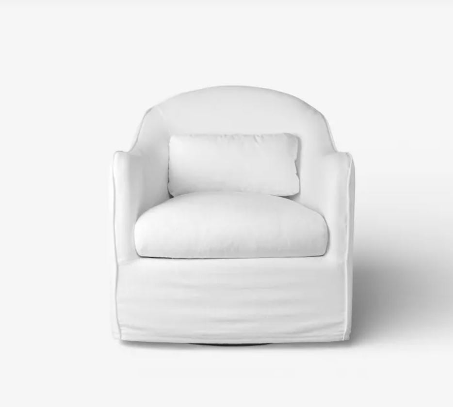 White armchair on a white background