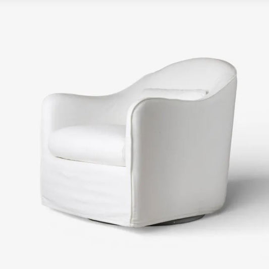 White armchair on a white background