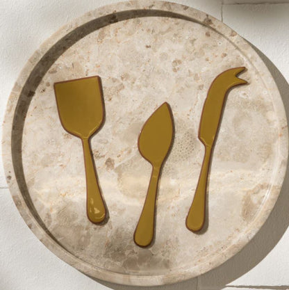 Alder Olive Enamel Cheese Set