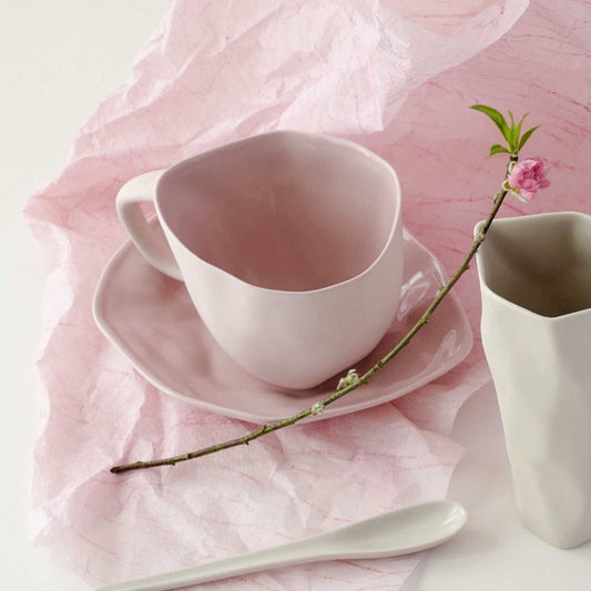 Amai Ceramic Cup with Handle (Pink)