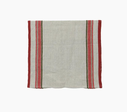 Avignon Red Selvedge Stripe Linen Table Runner