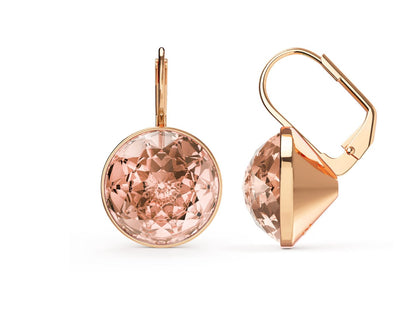 Vintage Rose Crystal Drop Earrings – Rose Gold Plated