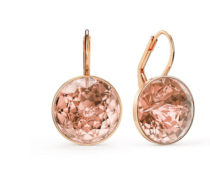 Vintage Rose Crystal Drop Earrings – Rose Gold Plated