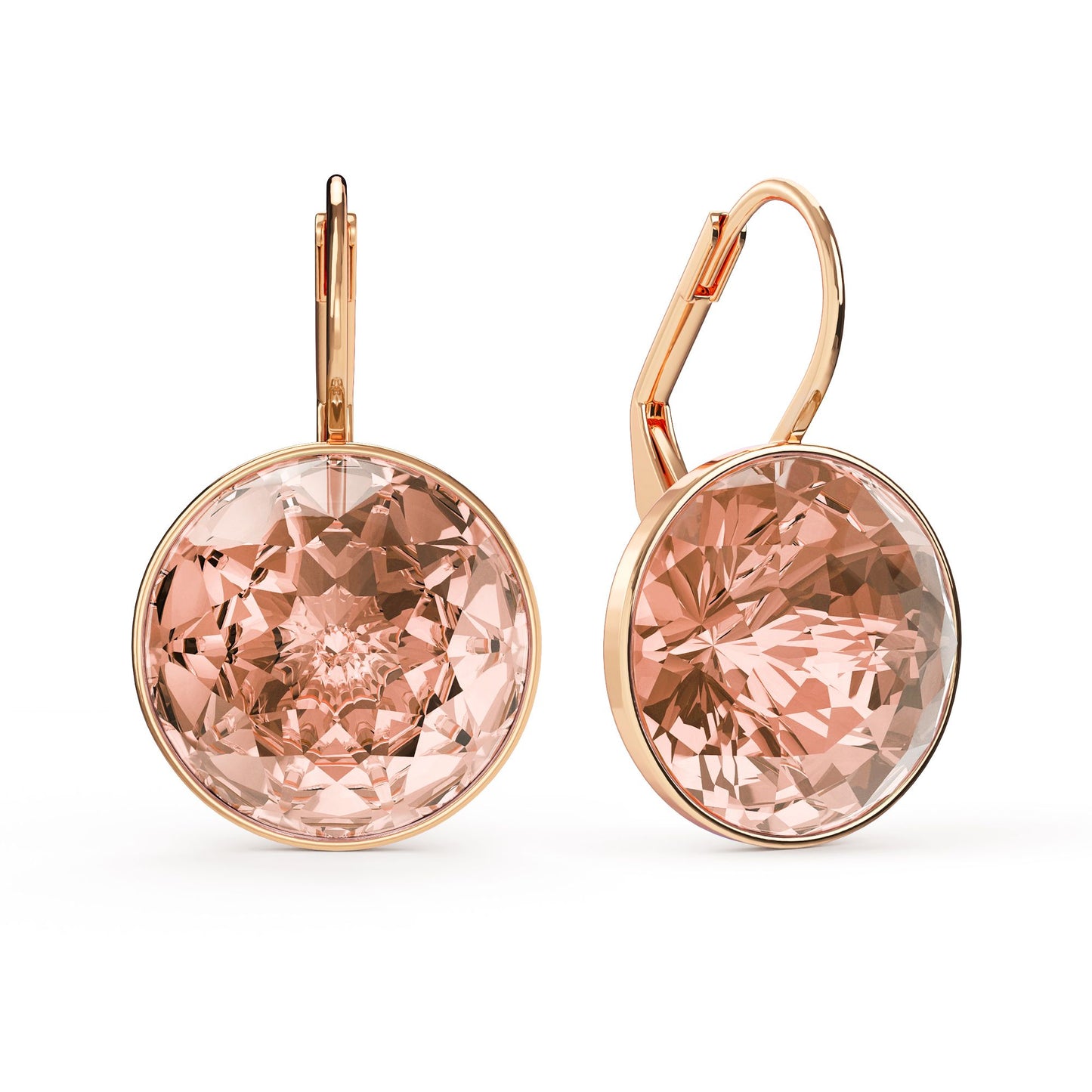 Vintage Rose Crystal Drop Earrings – Gold Plated