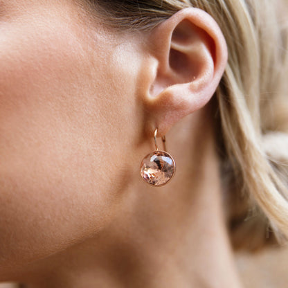 Vintage Rose Crystal Drop Earrings – Gold Plated