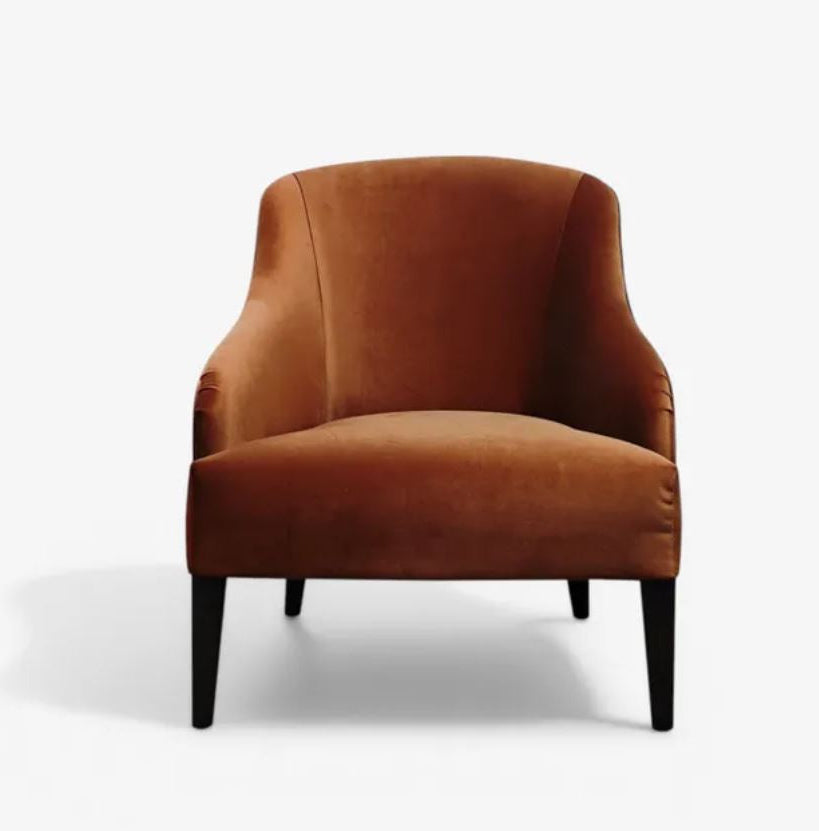 Luna Velvet Armchair - Rust   In Stock & Ready To Ship