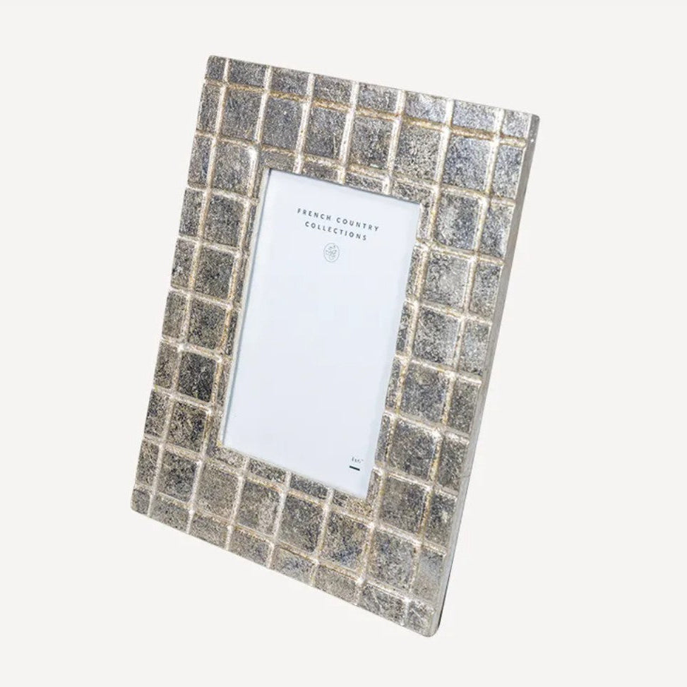 Mosaic tile photo frame on a white background