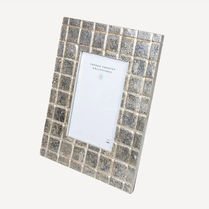 Mosaic tile photo frame on a white background