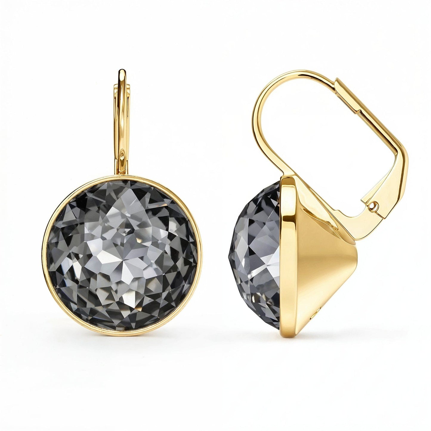 Silver Crystal Night Drop Earrings – Gold Plated
