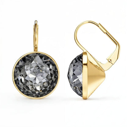 Silver Crystal Night Drop Earrings – Gold Plated