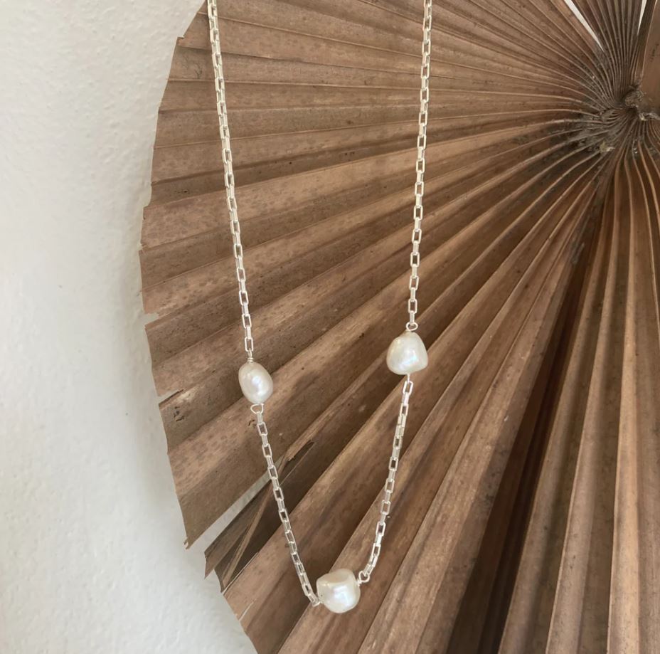 pearl and silver necklace