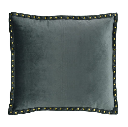 Steel Velvet Gold Studded Cushion