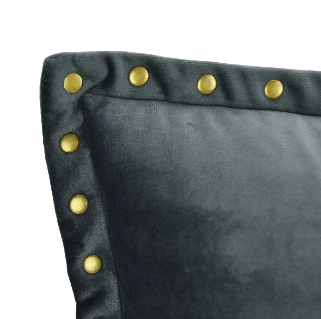 Steel Velvet Gold Studded Cushion