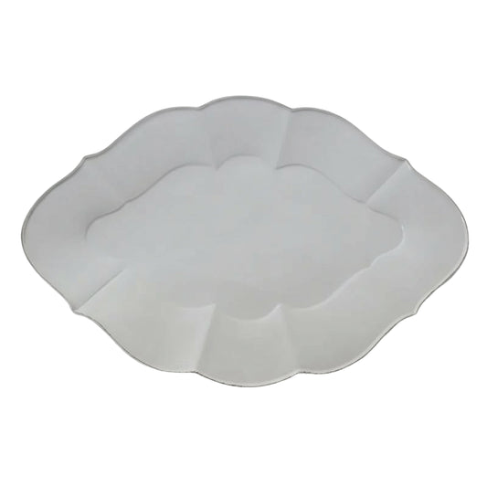 Elevate your dining experience with the Vienna Stoneware Oval Platter, featuring a timeless scalloped design that adds a touch of elegance to every meal. Crafted for durability and style, this plate brings a refined, formal atmosphere to your table, perfect for both special occasions and everyday sophistication.