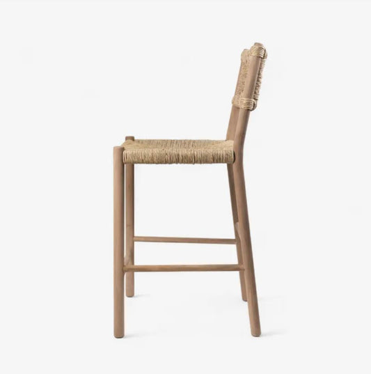 Savannah Oak & Seagrass Bar Stool - Pre Order