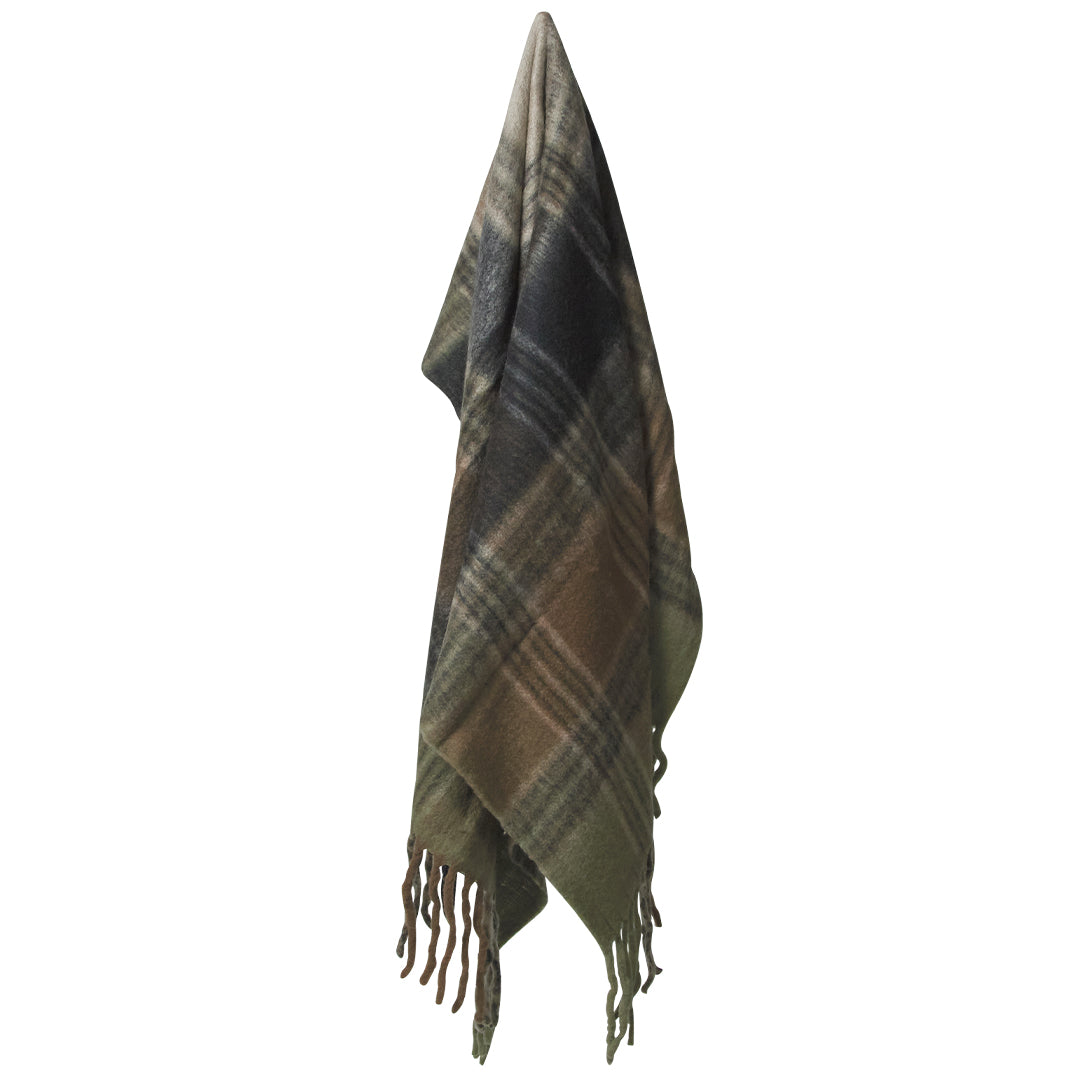 Edinburgh Brown, Navy & Green Throw