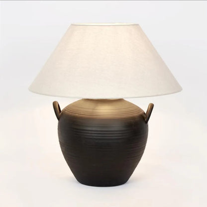 Camille Black Table Lamp & Shade