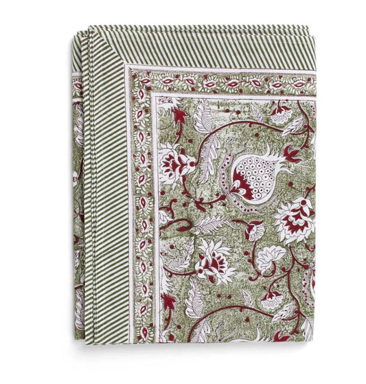 Decorative tablecloth floral pattern on a white background