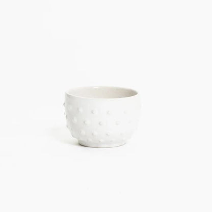 Cream Glazed Dot Tea Cup