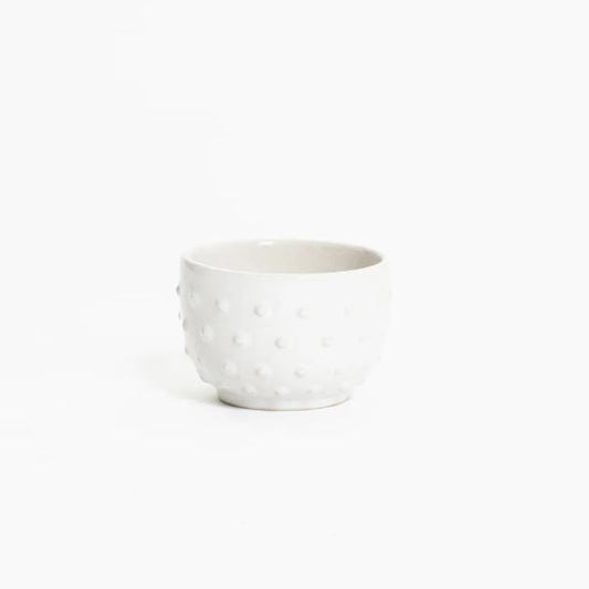 Hand Crafted Cream Glazed Dot Tea Cup