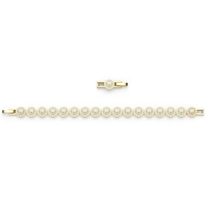 Pave Set Crystal Tennis Bracelet - Gold Plated