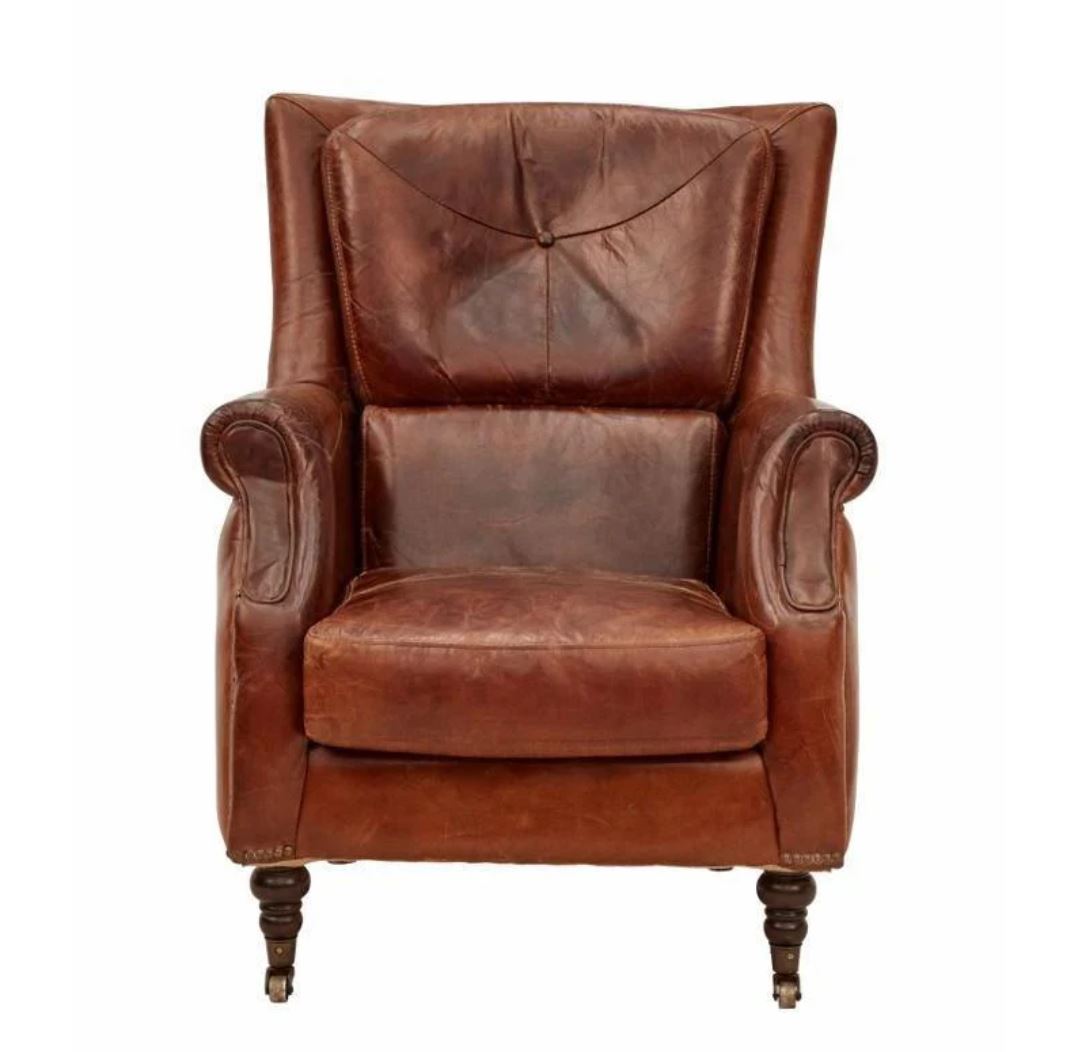 Winston Aged Leather Armchair - Pre Order