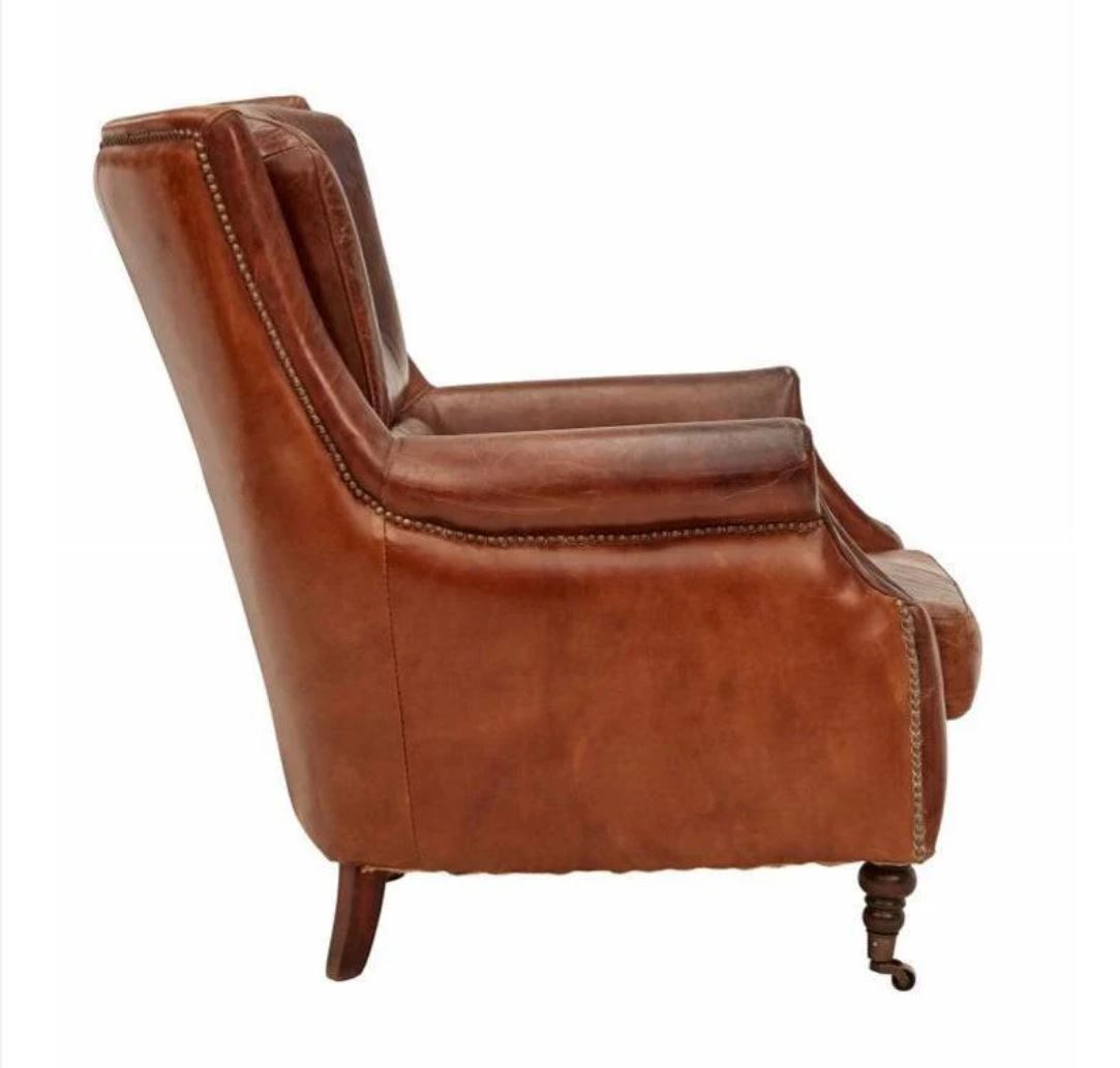 Winston Aged Leather Armchair - Pre Order