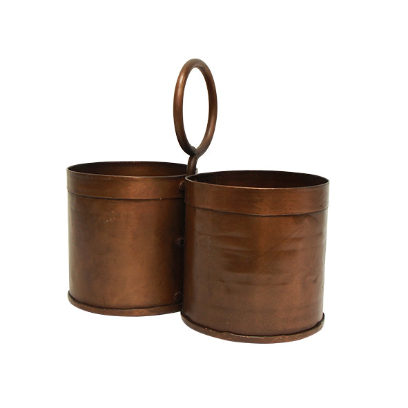 Discover the rustic charm and practicality of our Antique Copper utensil holder, perfect for outdoor dining experiences!