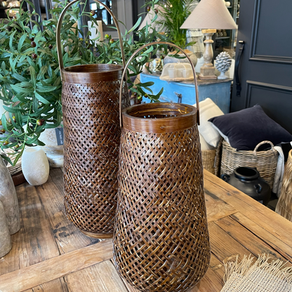 Diffuse light in your living space with our charming Bamboo Lantern. Handmade in South East Asia and finished with dark-wash stain, this decorative piece is sophisticated in both style, form and functionality. Styled.