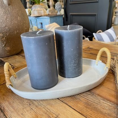 Pillar Candle - Light Grey Medium