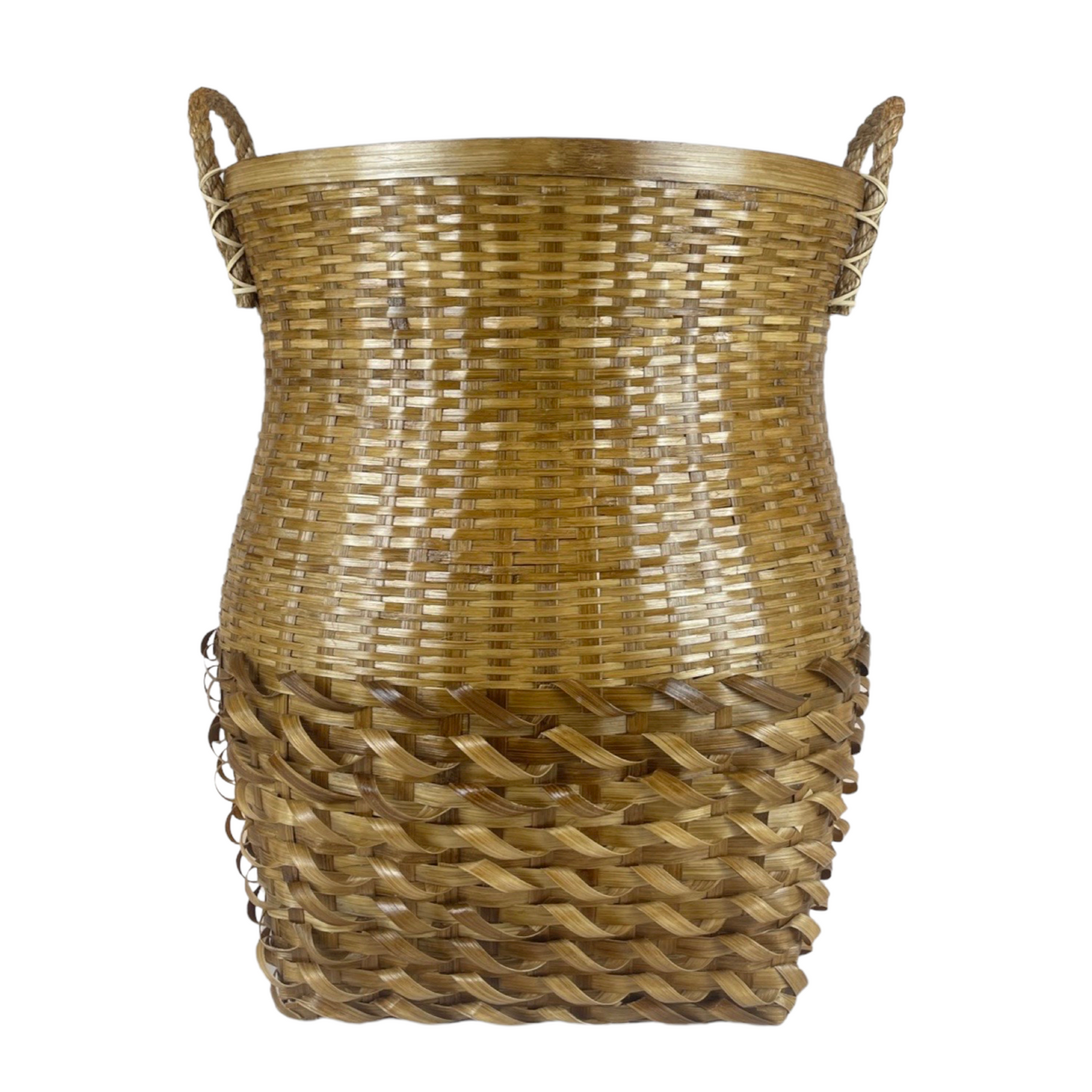 The attractive yet functional Fitri Handcrafted Bamboo Basket with handles is made in the South East Asia Islands in a design handed down from generation to generation.