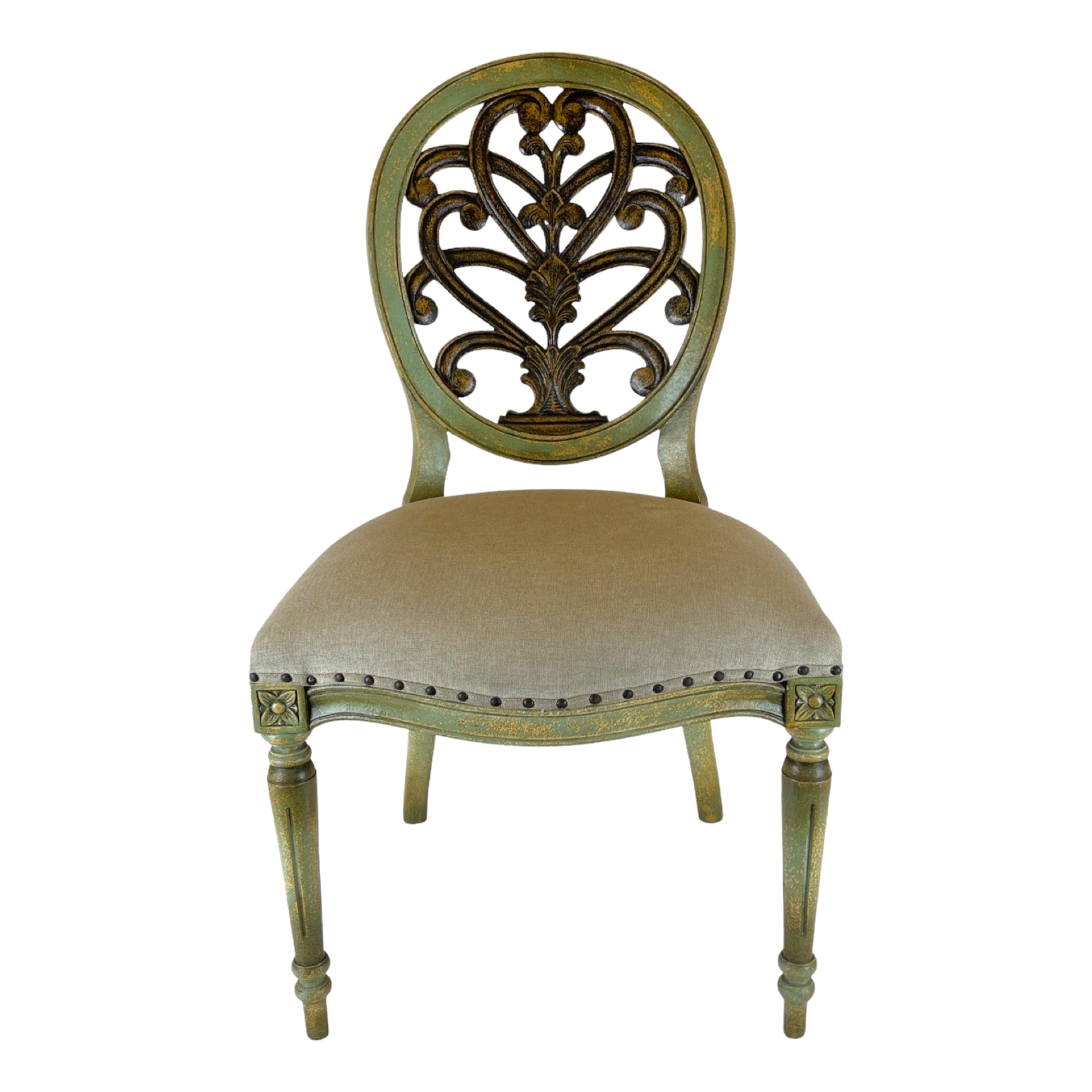 Boasting understated elegance, the Bordeaux Chair, is handcrafted from solid teak and features classical hand carved details. Front