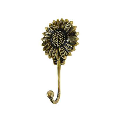 Our handmade solid brass Sunflower Hook is wall mountable and is the perfect fun choice to use as a towel or clothing hook.