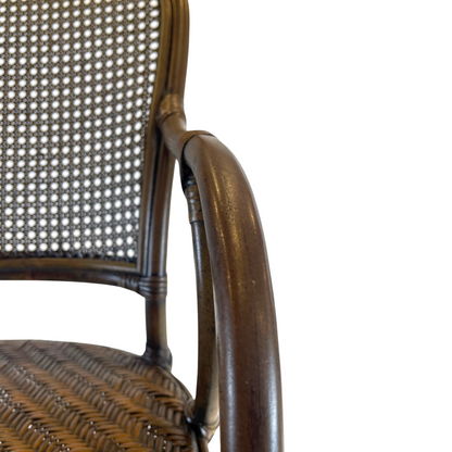 Constructed with an impressive antique finished bamboo frame, the Baik Chair has been designed with a comfortable rattan backing and a natural woven seat to provide maximum support while being stylish and chic. Detail