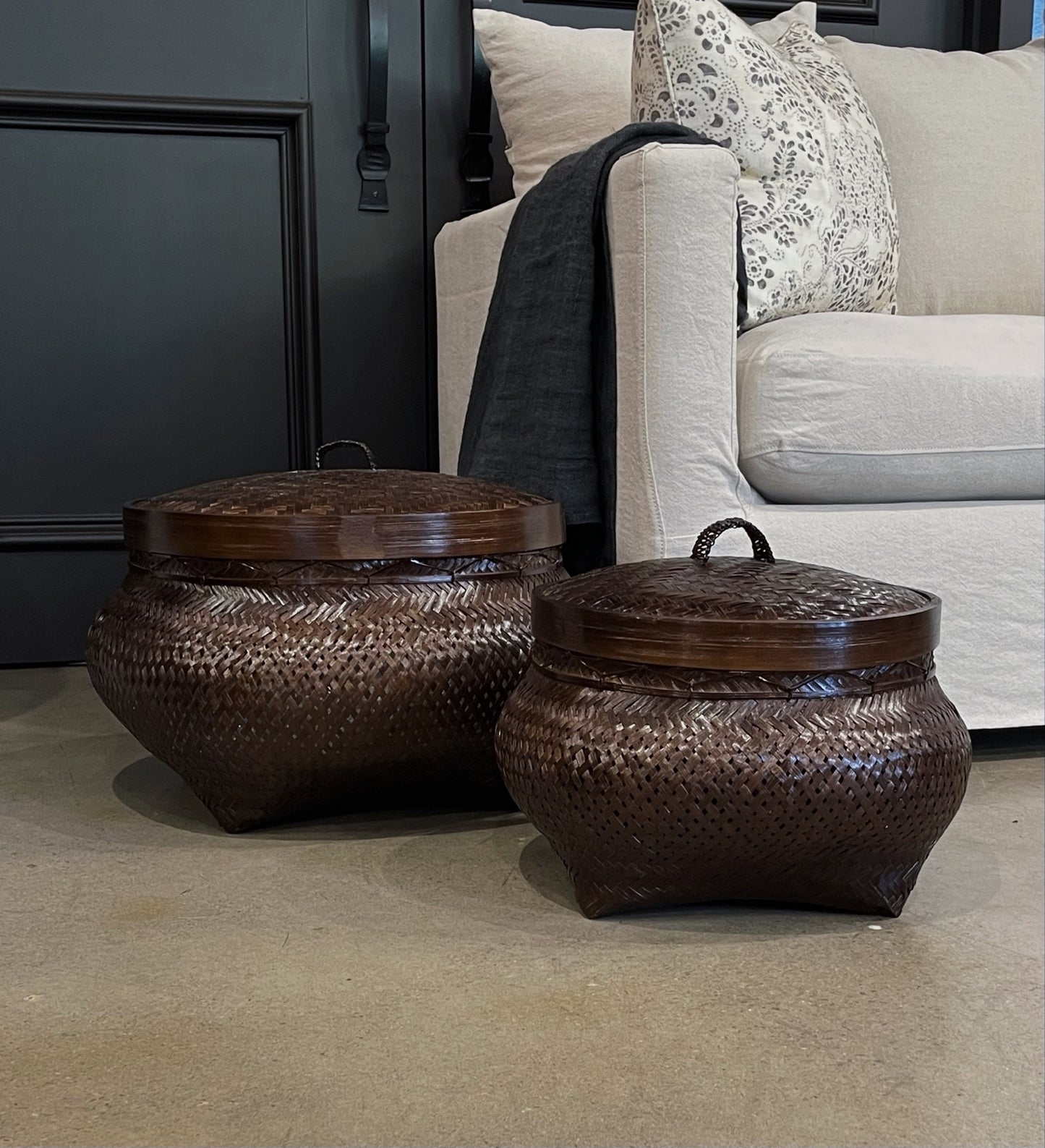 Lovingly made by artisans from South East Asia Island Villages, this practical yet attractive Mawar Handcrafted Bamboo Basket will bring texture and warmth to your space. Styled.