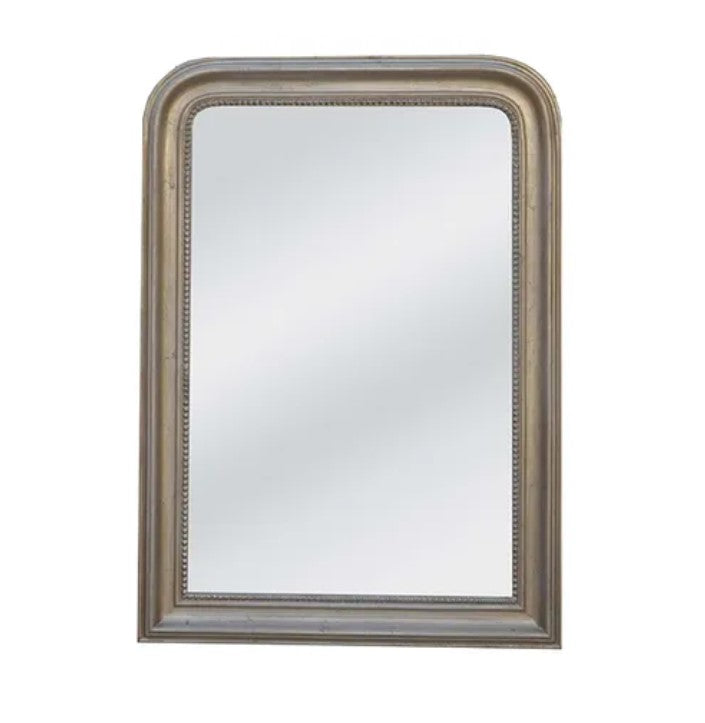 French Beaded Silver Mirror