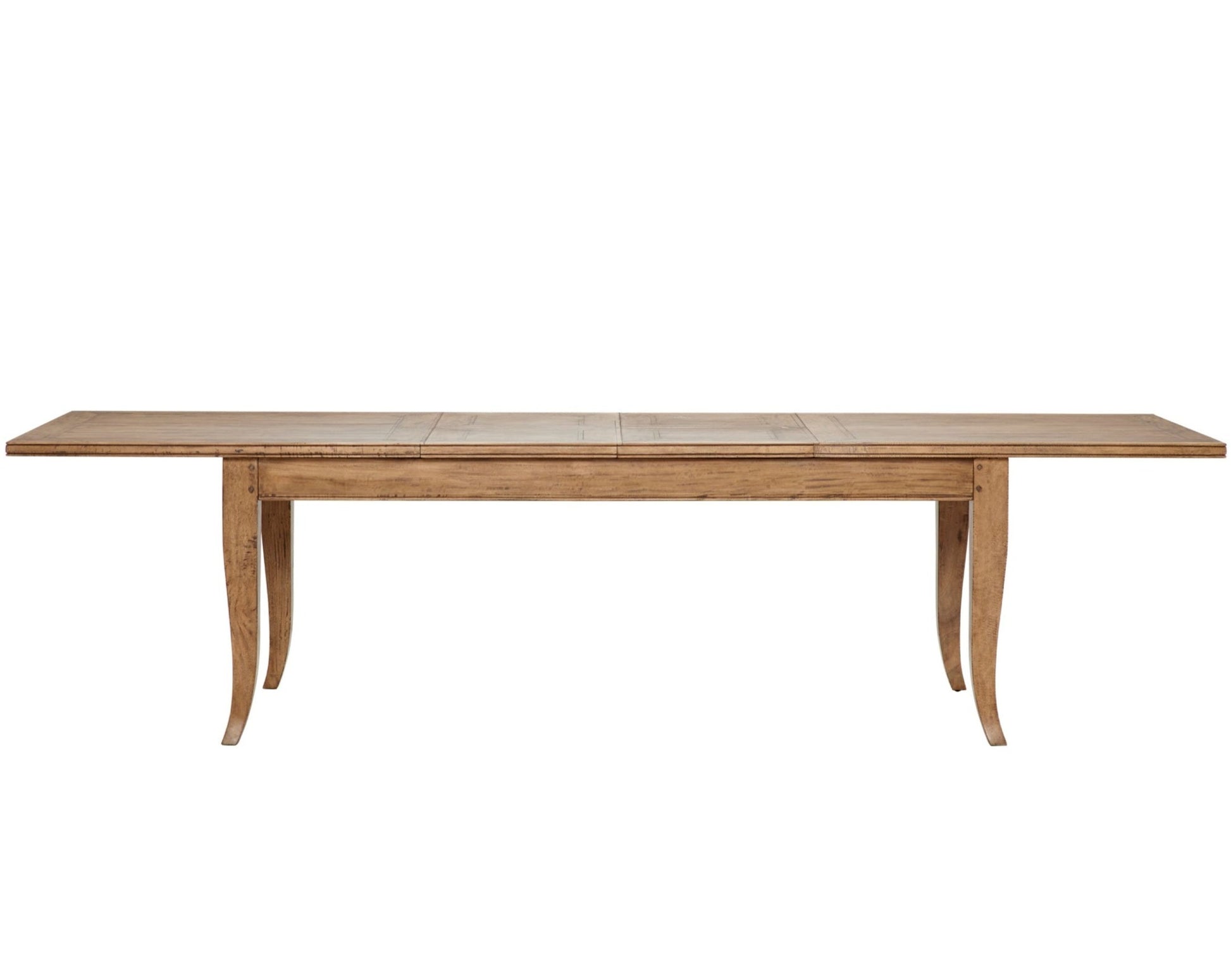 Add a touch of class to your dining space with the Marseilles Extension Dining Table. Designed for entertaining; the table can be extended from 2.1 metres to up to 3.1 metres in length. &nbsp;The extension mechanism is smooth and easy to adjust. Made from solid fruitwood, the timber has a beautiful, warm colour. Front